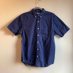Navy Short-Sleeve Casual Dress Shirt